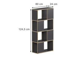 Prateleira|Vicco Raumteiler antracite/carvalho 60x24x124.5 eneos Preto