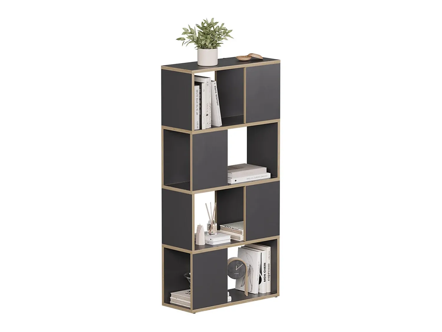 Prateleira|Vicco Raumteiler antracite/carvalho 60x24x124.5 eneos Preto