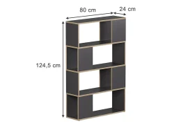 Prateleira|Vicco Raumteiler antracite/carvalho 80x24x124.5 eneos Preto