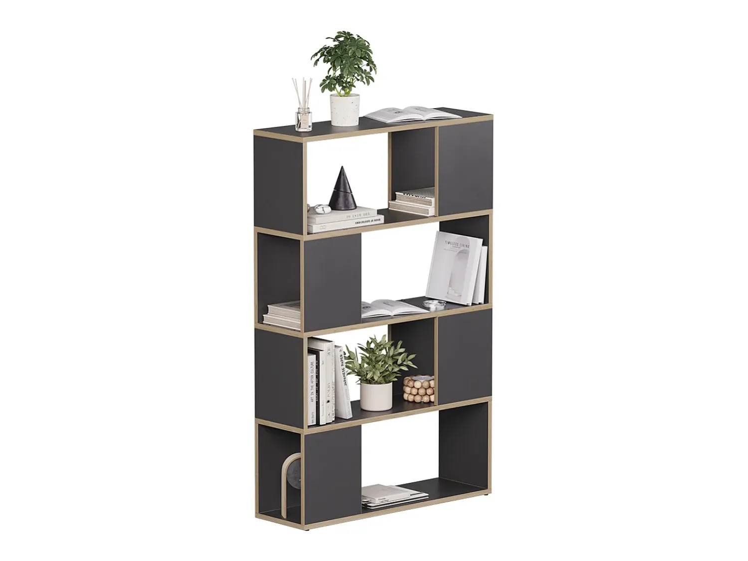 Prateleira|Vicco Raumteiler antracite/carvalho 80x24x124.5 eneos Preto