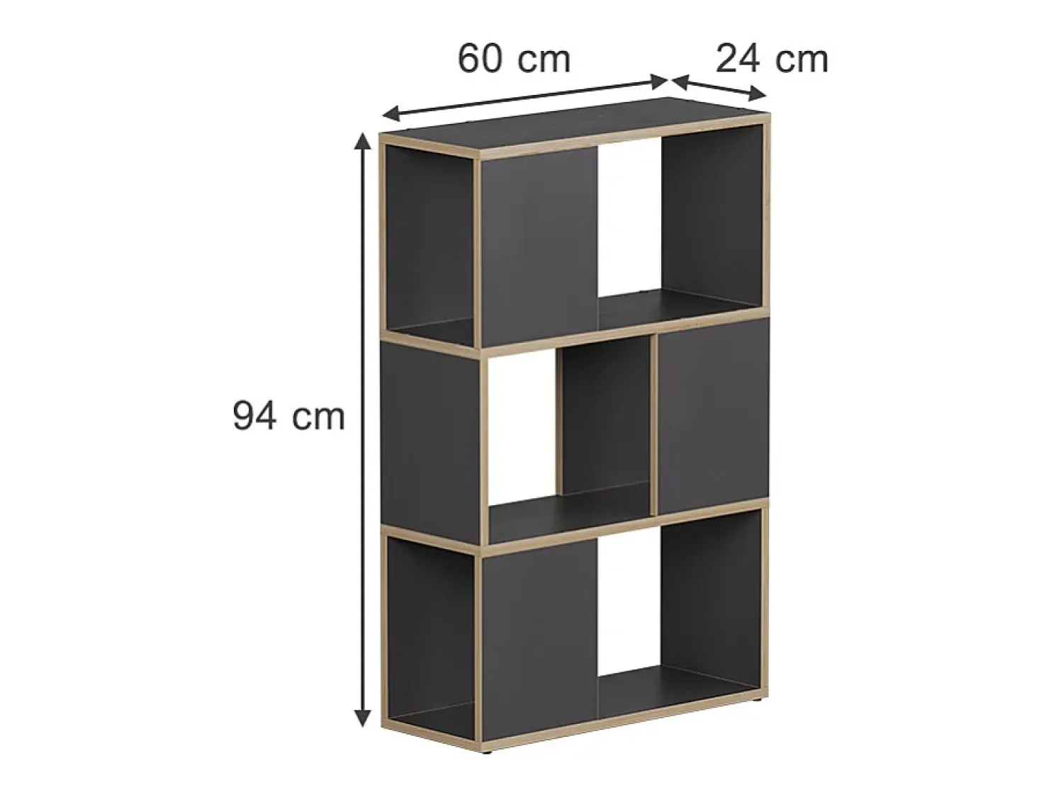 Sale Vicco Raumteiler antracite/carvalho 60x24x94 eneos Preto