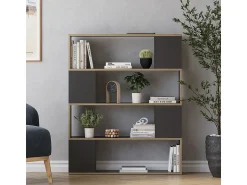 Prateleira*Vicco Raumteiler antracite/carvalho 100x24x124.5 eneos Preto