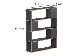 Prateleira*Vicco Raumteiler antracite/carvalho 100x24x124.5 eneos Preto
