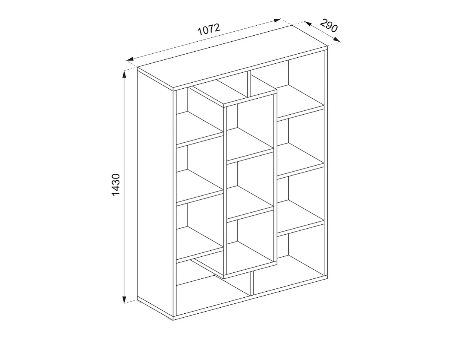 Vicco Raumteiler 107.2x29x143^ Prateleira