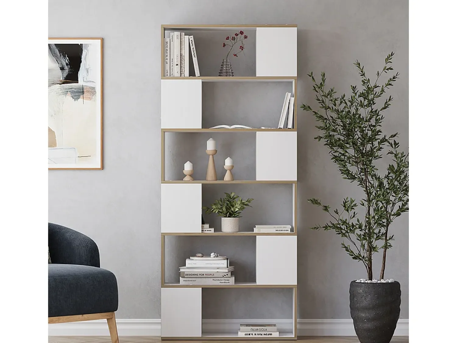 Prateleira|Vicco Raumteiler /carvalho 80x24x186 eneos Branco