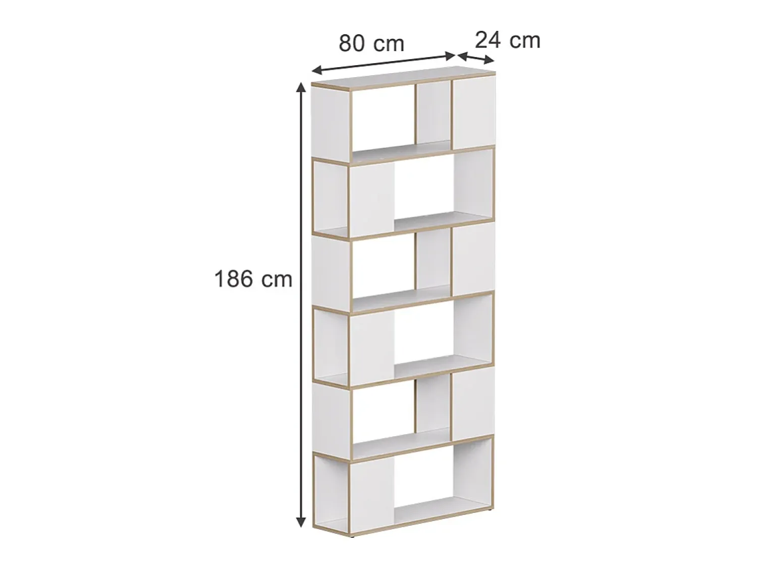 Prateleira|Vicco Raumteiler /carvalho 80x24x186 eneos Branco