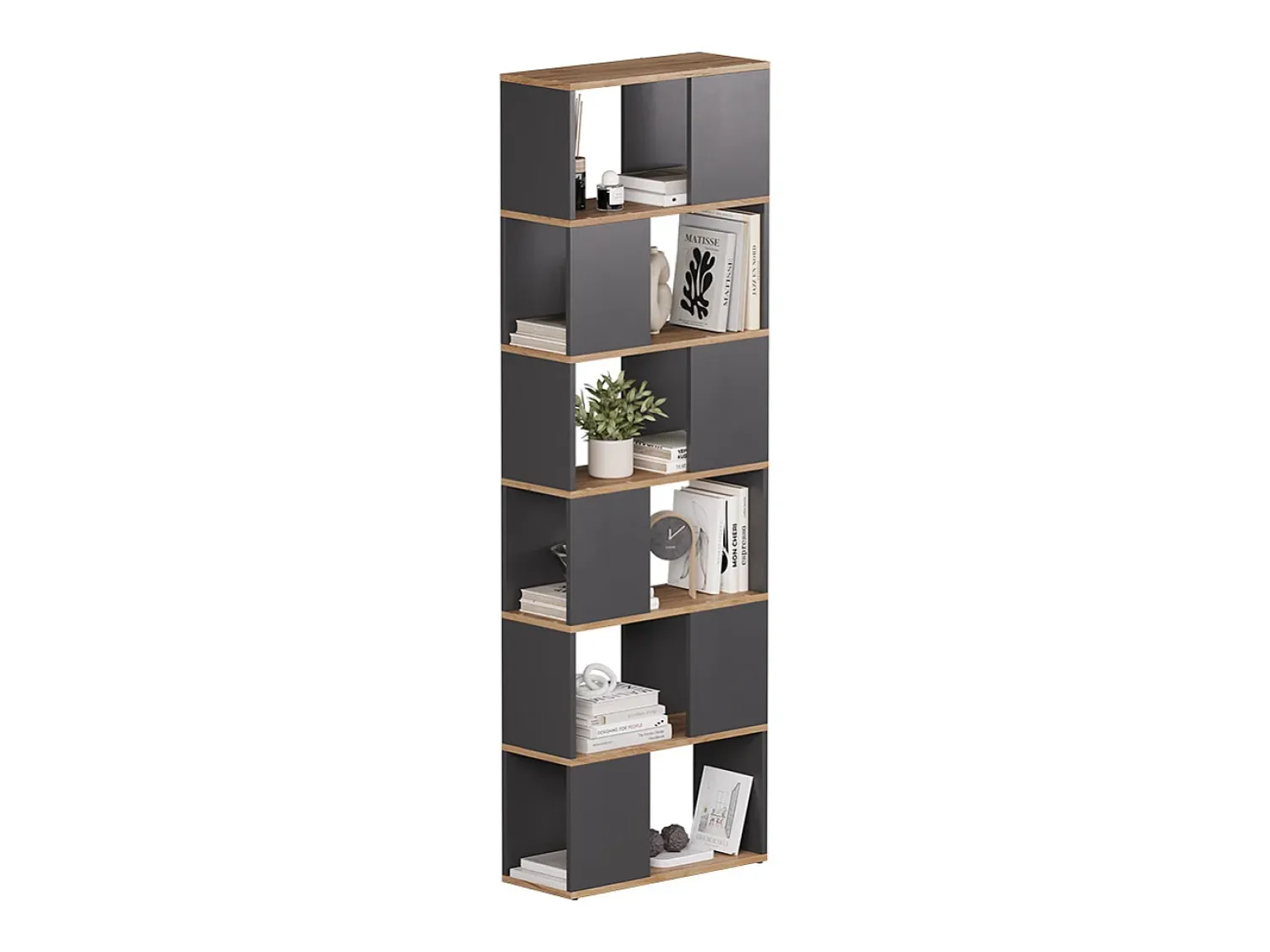 Prateleira*Vicco Raumteiler carvalho antracite/goldkraft 60x24x186 eneos Cinza antracite