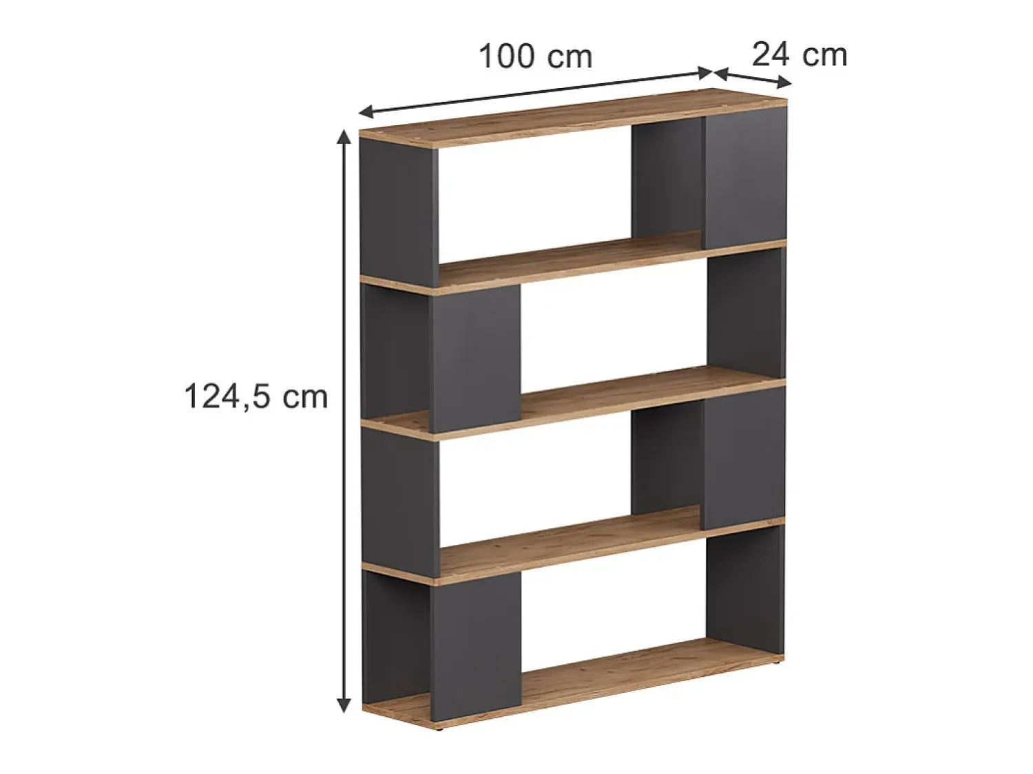 Hot Vicco Raumteiler carvalho antracite/goldkraft 100x24x124.5 eneos Cinza antracite