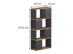 Outlet Vicco Raumteiler carvalho antracite/goldkraft 60x24x124.5 eneos Cinza antracite