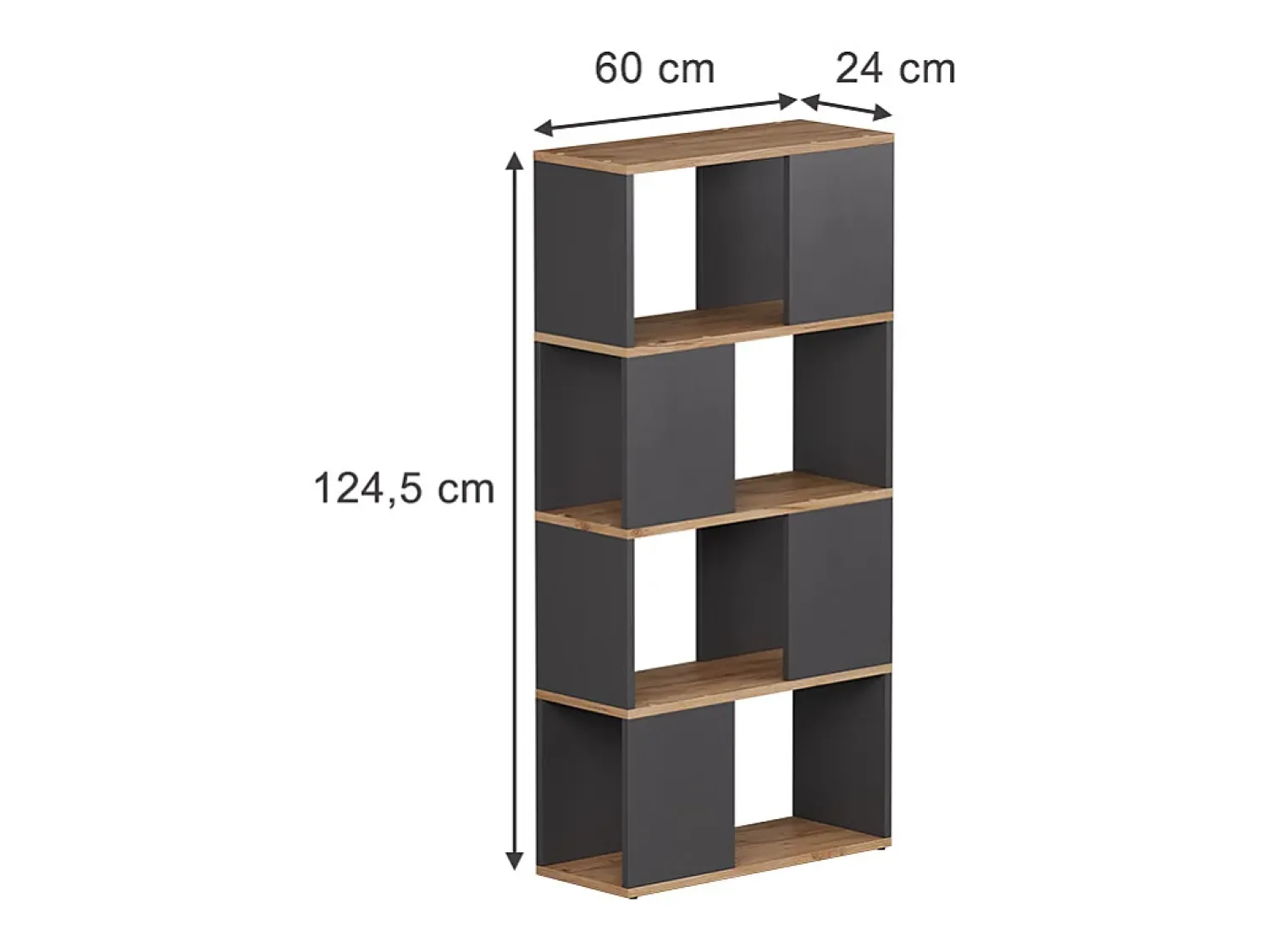 Outlet Vicco Raumteiler carvalho antracite/goldkraft 60x24x124.5 eneos Cinza antracite