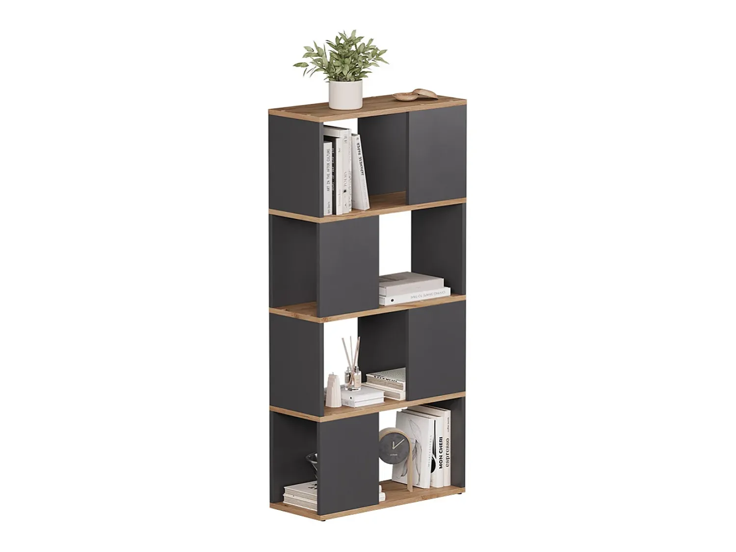 Outlet Vicco Raumteiler carvalho antracite/goldkraft 60x24x124.5 eneos Cinza antracite
