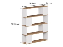 Prateleira|Vicco Raumteiler carvalho branco/dourado 100x24x124.5 eneos Natural escuro