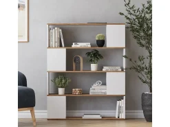 Prateleira|Vicco Raumteiler carvalho branco/dourado 100x24x124.5 eneos Natural escuro