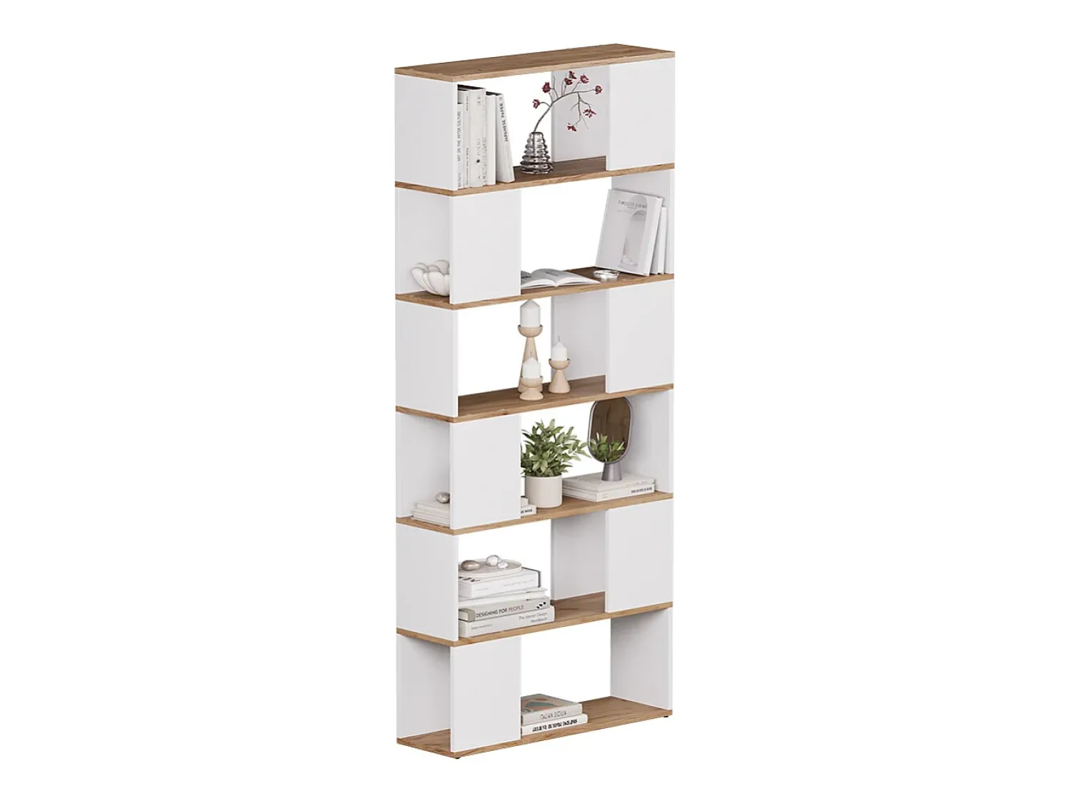 Prateleira|Vicco Raumteiler carvalho branco/dourado 80x24x186 eneos Natural escuro