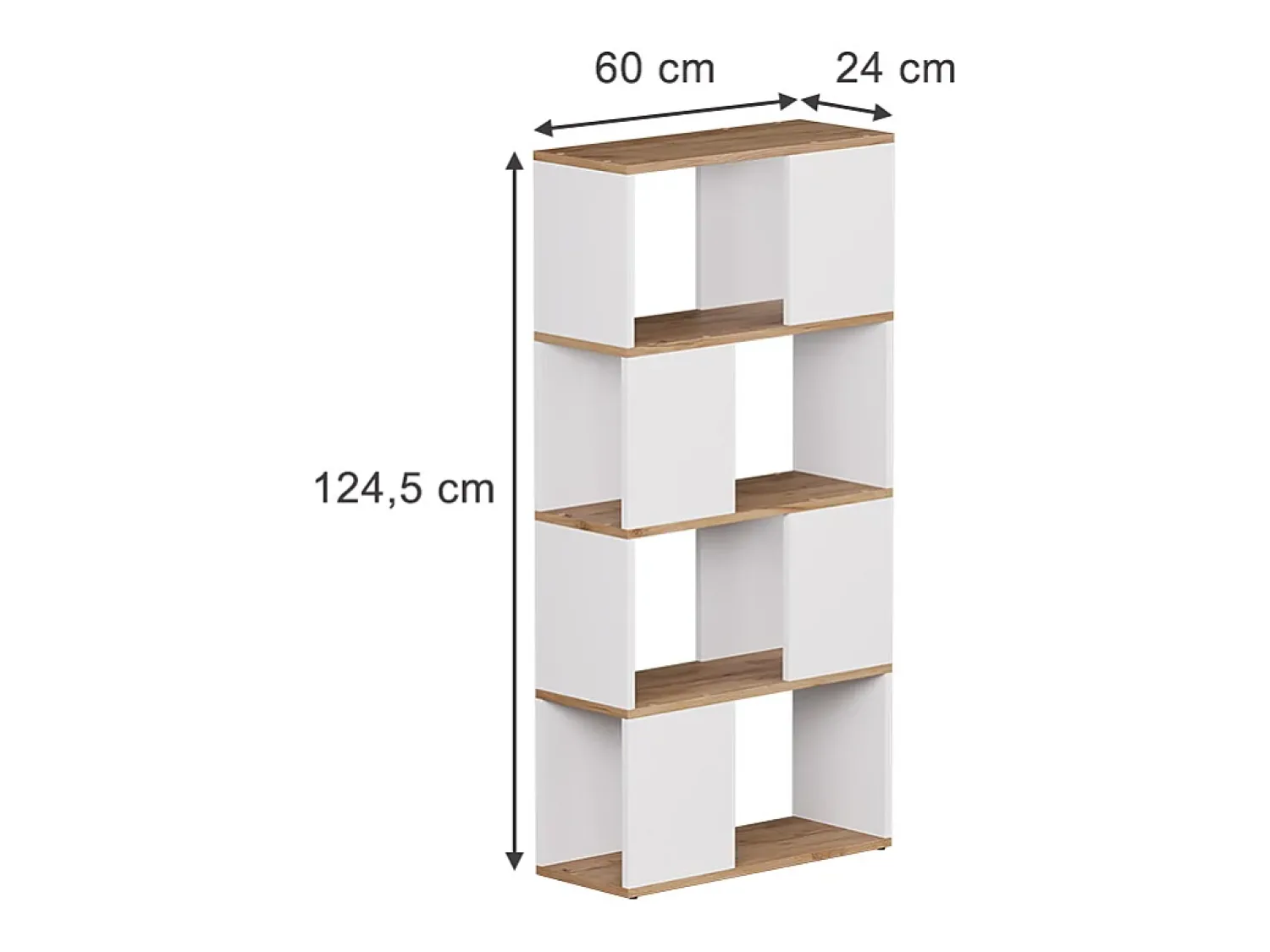 Vicco Raumteiler carvalho branco/dourado 60x24x124.5 eneos^ Prateleira