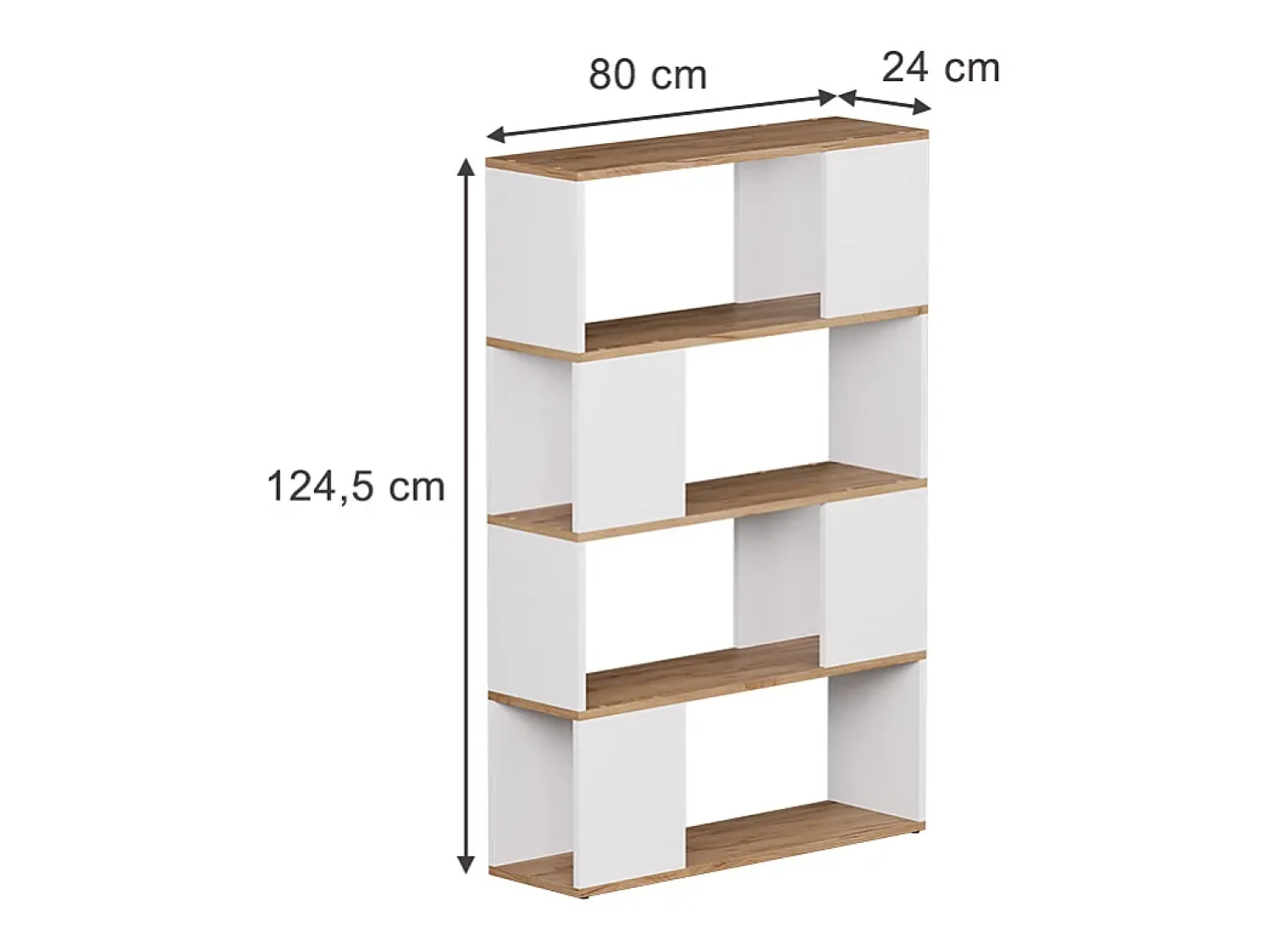 Clearance Vicco Raumteiler carvalho branco/dourado 80x24x124.5 eneos Natural escuro