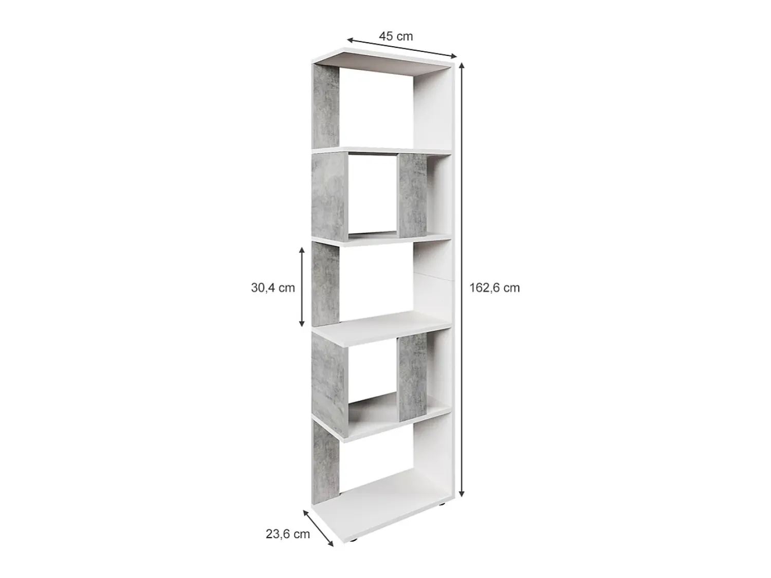 Online Vicco Raumteiler concreto/branco 45x23.6x162.6 Cinzento claro