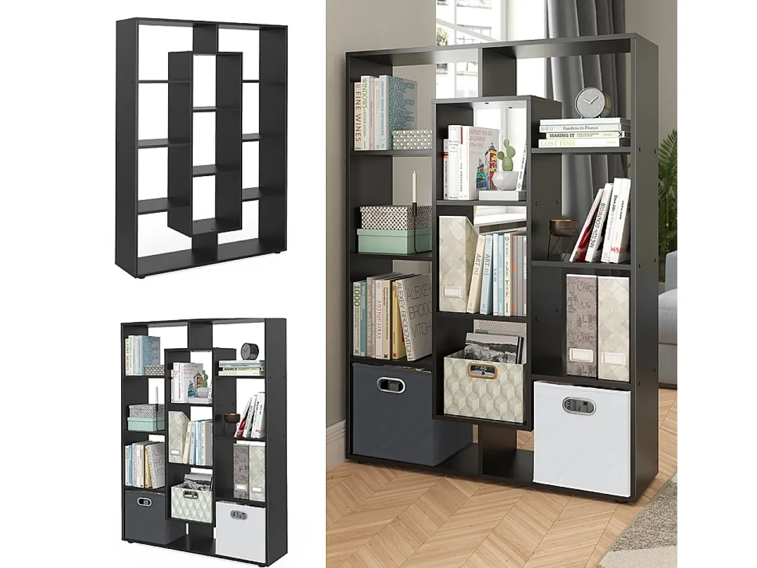 Prateleira|Vicco Raumteiler 107.2x29x143 Preto