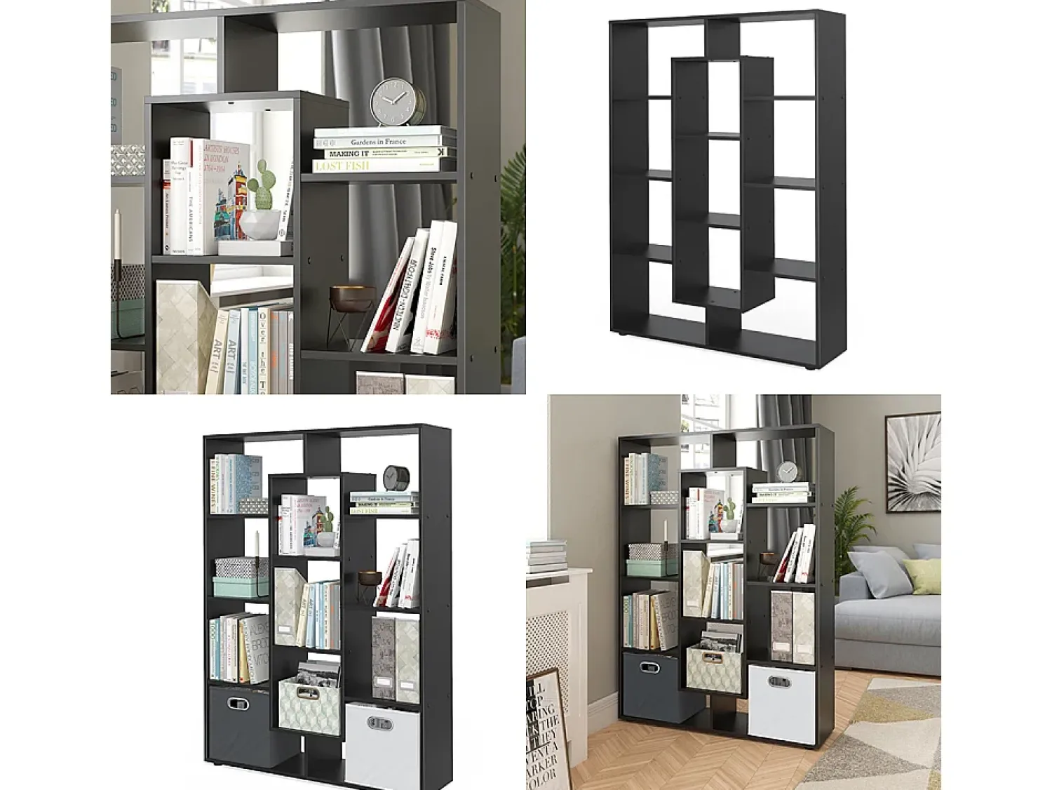 Prateleira|Vicco Raumteiler 107.2x29x143 Preto