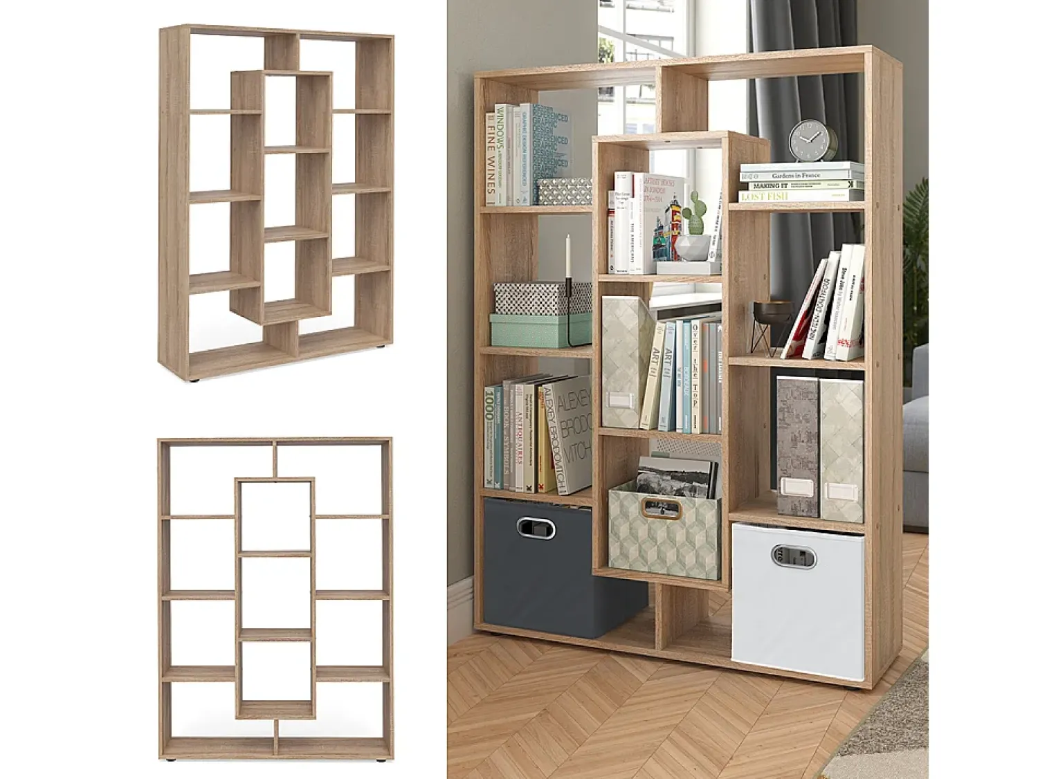 Prateleira*Vicco Raumteiler sonoma 107.2x29x143 Natural claro