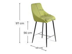 Banco| Ray - Banqueta de tecido - Conjunto de 1 peça Verde