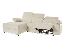 Loft24 Rayland | Sofá Chaiselong 3 Lugares Esquerdo Elétrico Branco