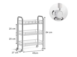Móvel De Arrumação*Vicco Recipiente com rodas 45x27x64 tarro Branco