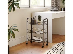 Móvel De Arrumação*Vicco Recipiente com rodas 45x27x64 tarro Preto