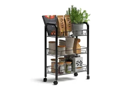 Móvel De Arrumação*Vicco Recipiente com rodas 45x27x64 tarro Preto