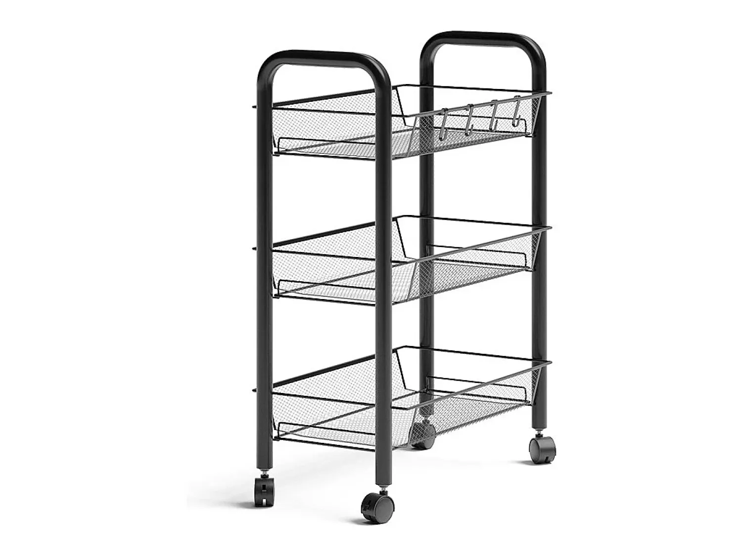 Móvel De Arrumação*Vicco Recipiente com rodas 45x27x64 tarro Preto