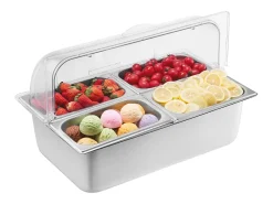 Recipiente de Exibição Alimentar de Balcão SucceBuy, com Prato de 4 Tigelas de Condimentos^ Acessório Vinho E Bar