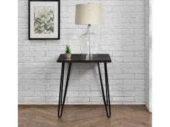 Mesa De Apoio*Dorel Home Regal | Mesa de centro com 1 prateleira em efeito nogueira com estrutura metálica Castanho