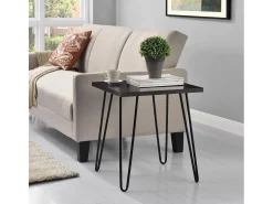 Mesa De Apoio*Dorel Home Regal | Mesa de centro com 1 prateleira em efeito nogueira com estrutura metálica Castanho