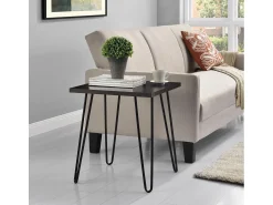 Mesa De Apoio*Dorel Home Regal | Mesa de centro com 1 prateleira em efeito nogueira com estrutura metálica Castanho