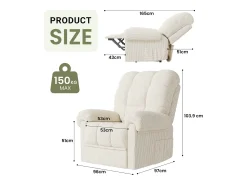 Poltrona|DripeX Relax poltrona poltrona poltrona elétrica, cadeira de lazer ajustável com USB, encosto ajustável, anti -estático com apoio para os pés - 96x97x104cm Bege