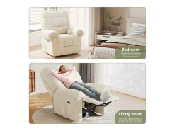 Poltrona|DripeX Relax poltrona poltrona poltrona elétrica, cadeira de lazer ajustável com USB, encosto ajustável, anti -estático com apoio para os pés - 96x97x104cm Bege