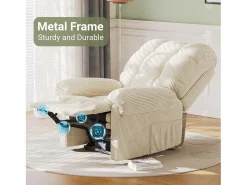 Poltrona|DripeX Relax poltrona poltrona poltrona elétrica, cadeira de lazer ajustável com USB, encosto ajustável, anti -estático com apoio para os pés - 96x97x104cm Bege
