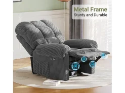 Poltrona|DripeX Relaxe a cadeira de veludo elétrica da poltrona, com USB, encosto ajustável, anti -estático com apoio para os pés - 96x97x104cm cinza cinza Cinzento