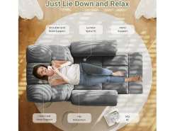 Poltrona|DripeX Relaxe a cadeira de veludo elétrica da poltrona, com USB, encosto ajustável, anti -estático com apoio para os pés - 96x97x104cm cinza cinza Cinzento