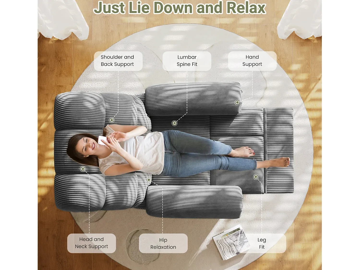 Poltrona|DripeX Relaxe a cadeira de veludo elétrica da poltrona, com USB, encosto ajustável, anti -estático com apoio para os pés - 96x97x104cm cinza cinza Cinzento