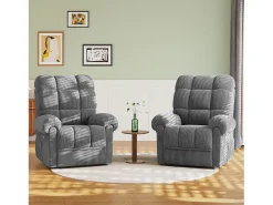 Poltrona|DripeX Relaxe a cadeira de veludo elétrica da poltrona, com USB, encosto ajustável, anti -estático com apoio para os pés - 96x97x104cm cinza cinza Cinzento