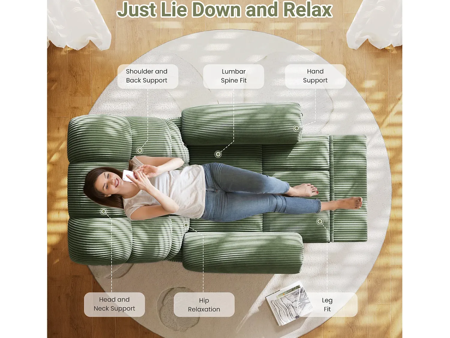 DripeX Relaxe a poltrona elétrica de poltrona, cadeira de lazer ajustável com USB, encosto ajustável, anti -estático com apoio para os pés - 96x97x104cm Verde