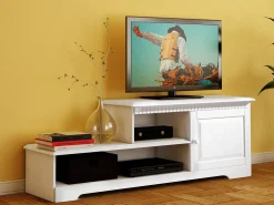 Móvel De Tv*Loft24 Rene | Móvel TV com 2 portas de correr em MDF Branco