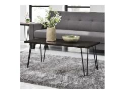 Dorel Home Revestimento a pó do tampo decorativo da mesa em rosa metálico Castanho