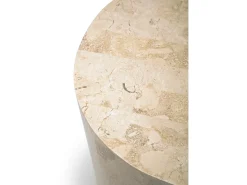 Rodada 1 - Mesa de centro (85 x 85 x 28h) em pedra fóssil^ Mesa De Centro