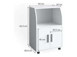Móvel De Arrumação|Vicco Roll container 55x38.4x83.8 elio Branco