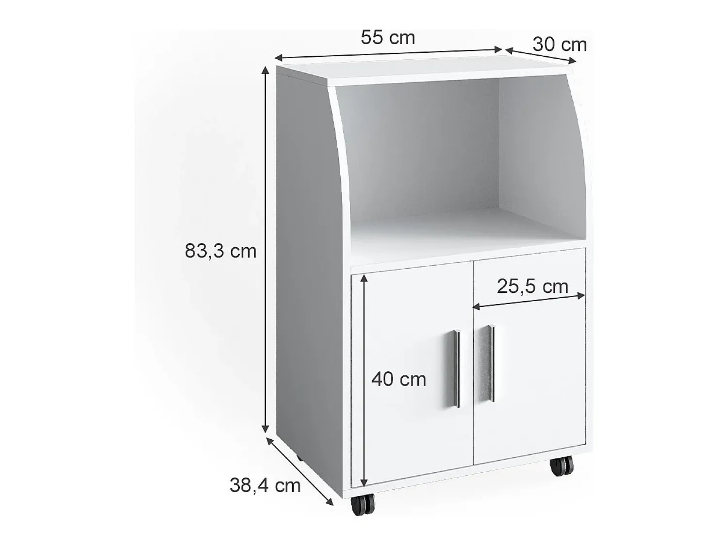Móvel De Arrumação|Vicco Roll container 55x38.4x83.8 elio Branco