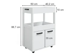 Móvel De Arrumação*Vicco Roll container 60x40.2x88.7 simon Branco