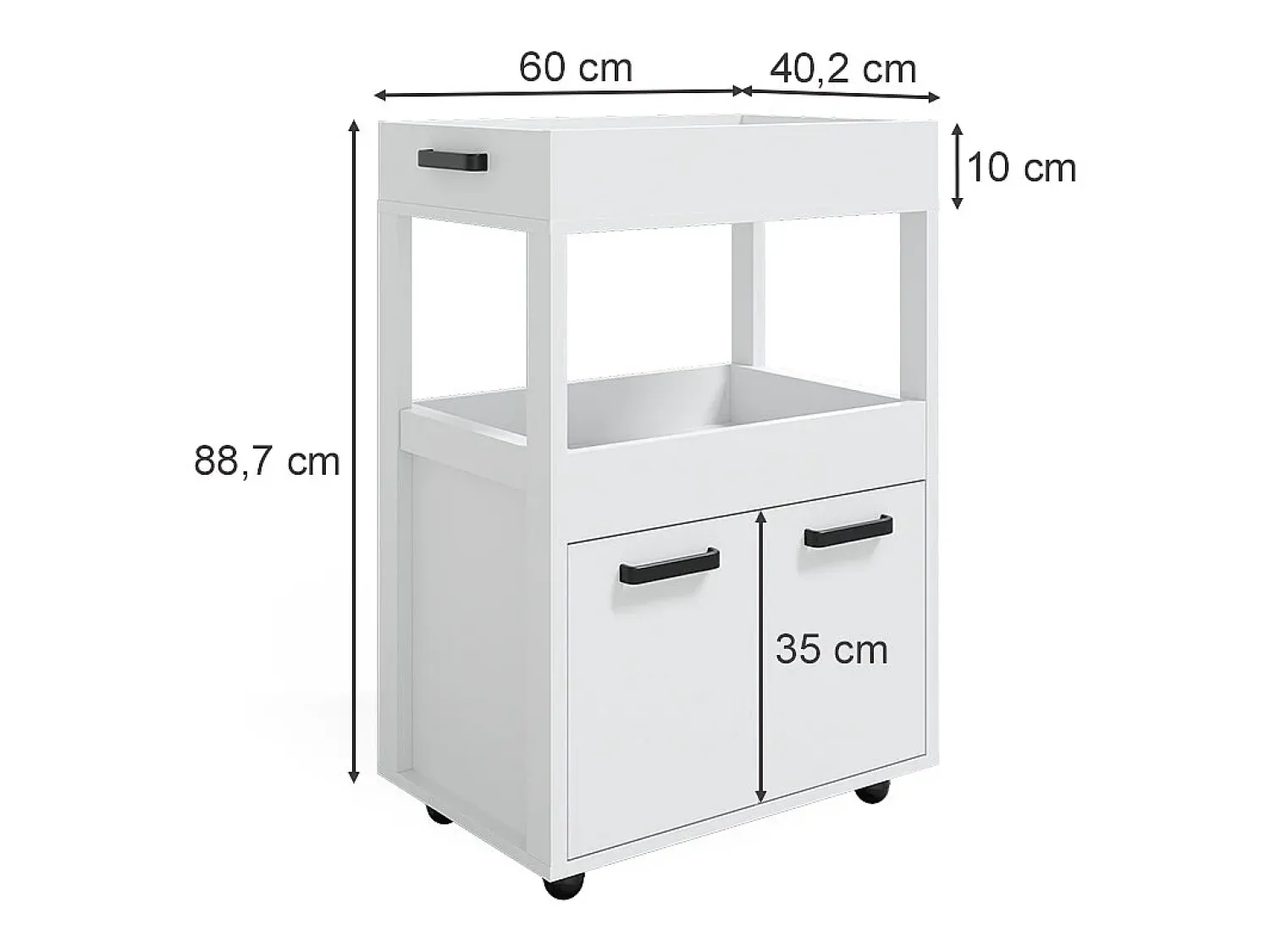 Móvel De Arrumação*Vicco Roll container 60x40.2x88.7 simon Branco