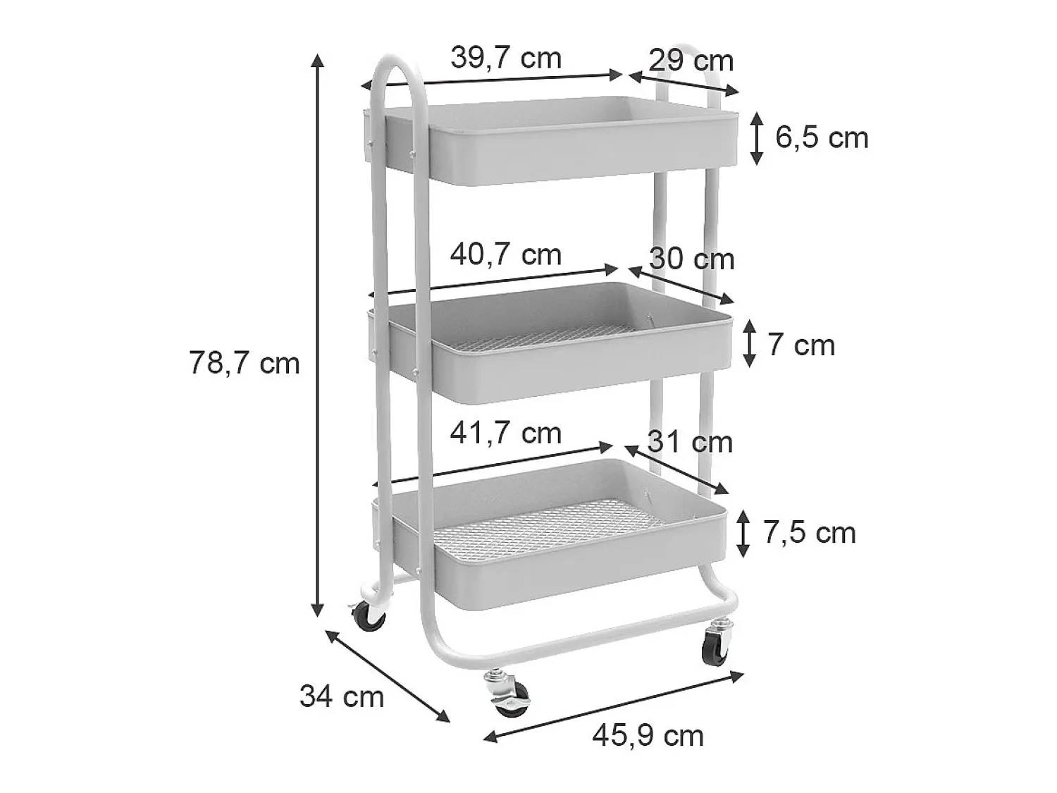 Vicco Roll container 45.9x34x78.7 tron^ Móvel De Arrumação